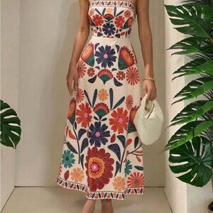 SHEIN Multicolor Floral Maxi Dress